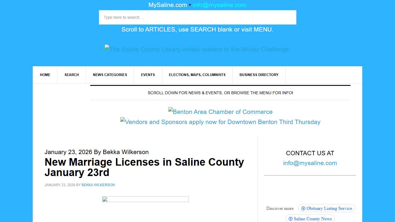 New Marriage Licenses in Saline County January 23rd - MySaline