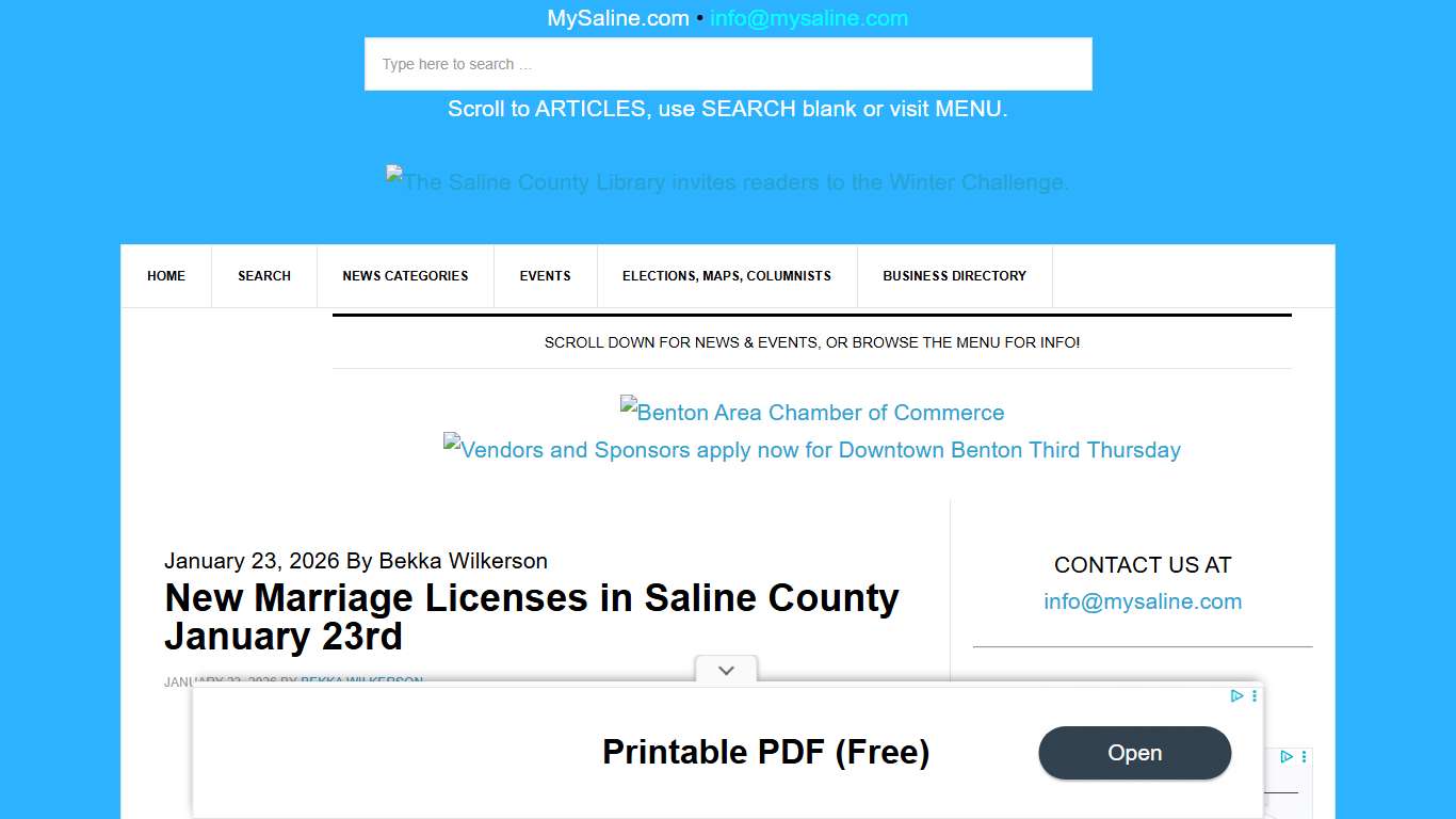New Marriage Licenses in Saline County January 23rd - MySaline
