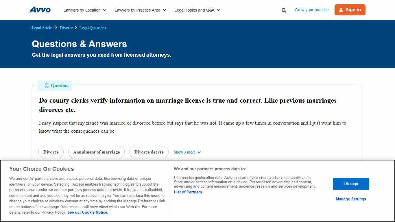 Do county clerks verify information on marriage license is true and correct. Like previous marriages divorces etc. - Legal Answers
