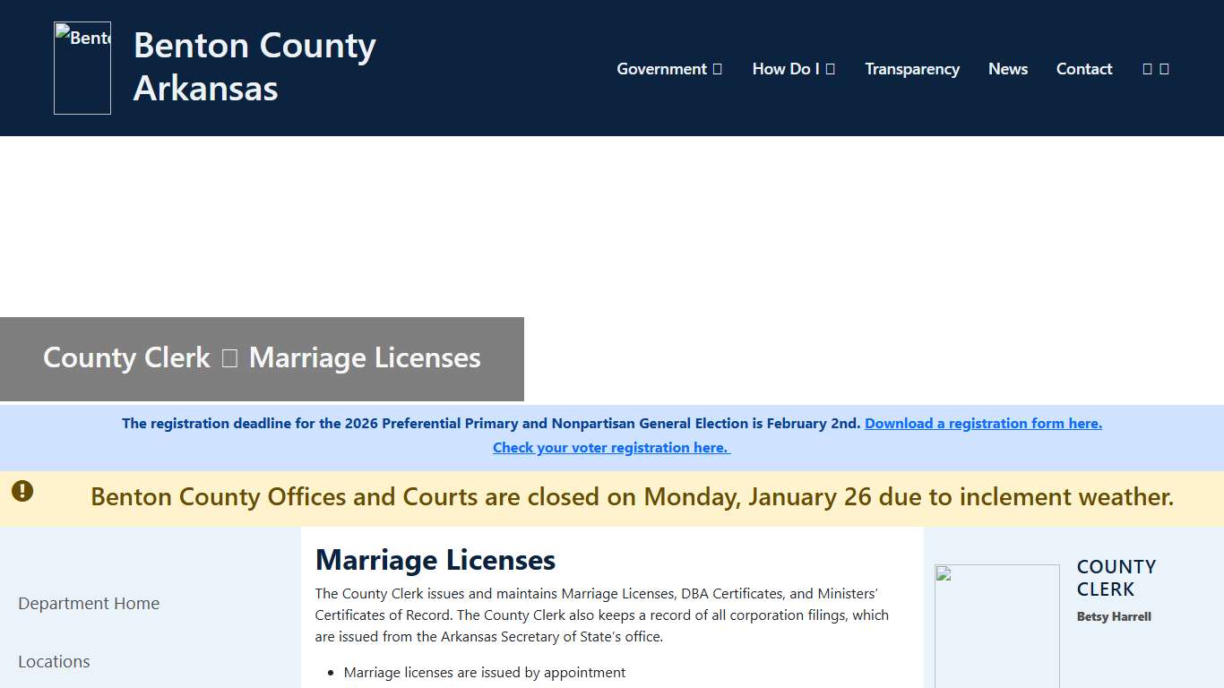 Marriage Licenses - County Clerk